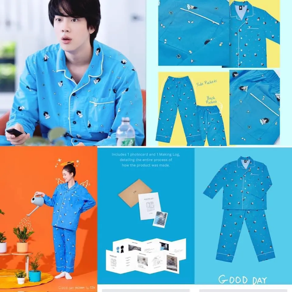 

Kpop JIN PAJAMA set Kawaii Homewear Suit