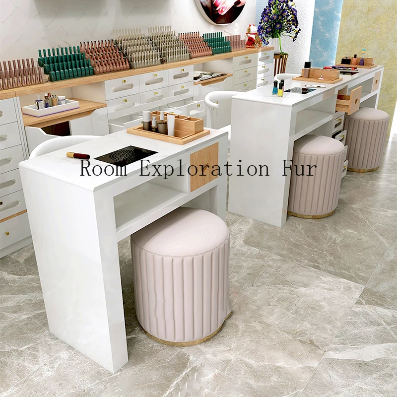 Makeup White Nail Table Luxury Modern Dressing Professional Manicure Table Headboards Mesa Manicura Beauty Furniture LJ50MT