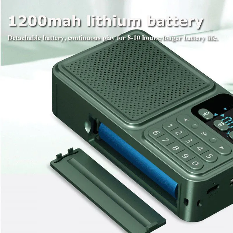 Portable DSP FM Radio Mini Pocket Solar Emergency Radios Recorder Wireless Bluetooth Speaker with LED Display USB Music Player