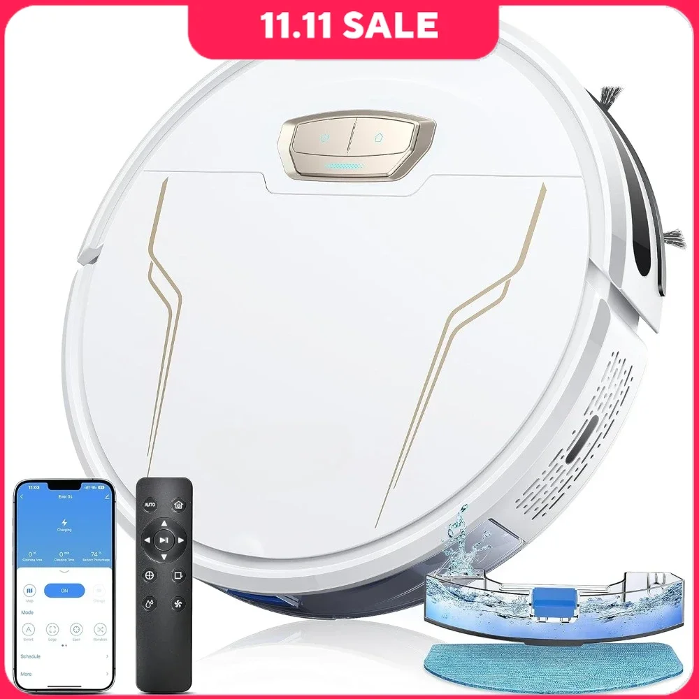 Commercial Washing Robots, 4000Pa Strong Suction, Robotic Vacuum Cleaner, App Remote Voice Control, Washing Robots