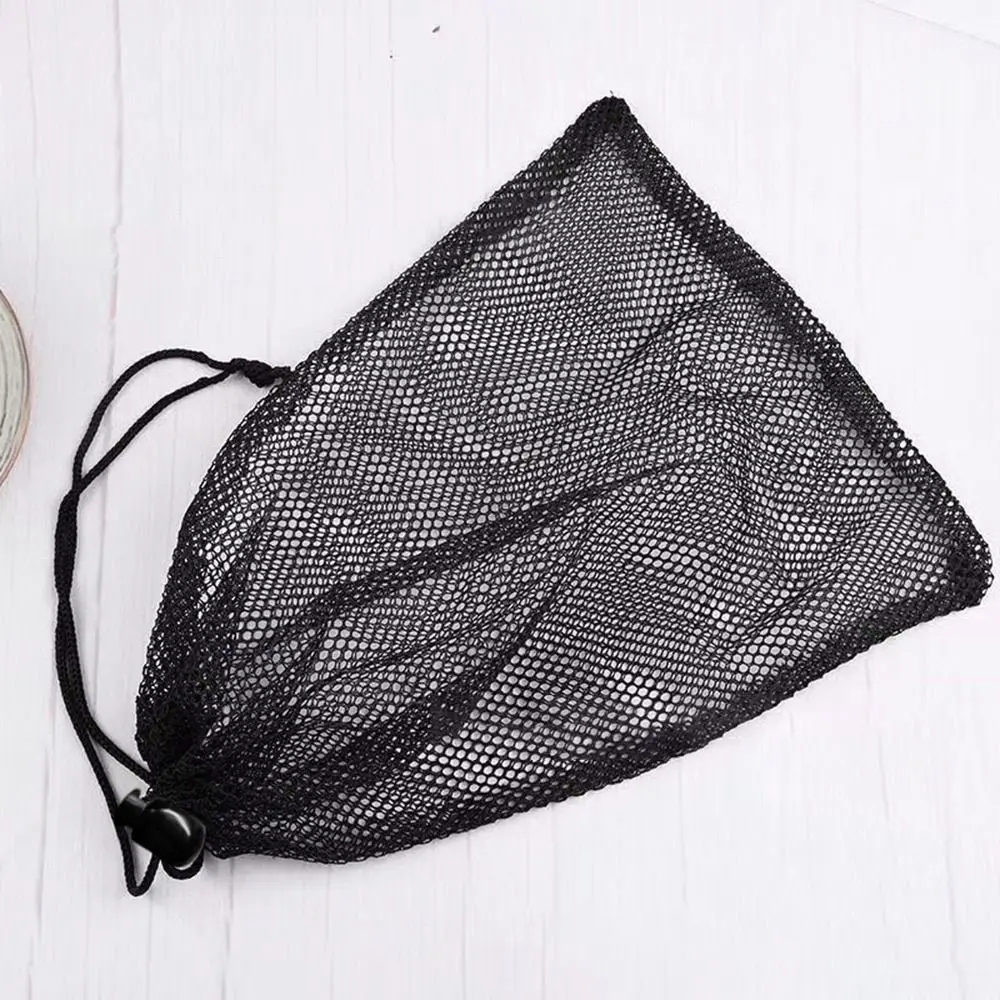 Nylon Mesh Storage Pouch Bag Black for Home Travel Outdoor