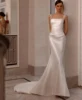 Simple Wedding Dresses Satin Bridal Gowns Sexy Square Collar Graceful Robe For Formal Party Elegant Vestidos De Novia Customized 1