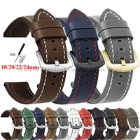 Bracelet de montre en cuir Vintage pour Bracelet Omega pour ceinture Seiko 18mm 20mm 22mm 24mm Bracelet armée Sport Bracelet pour montre intelligente 1
