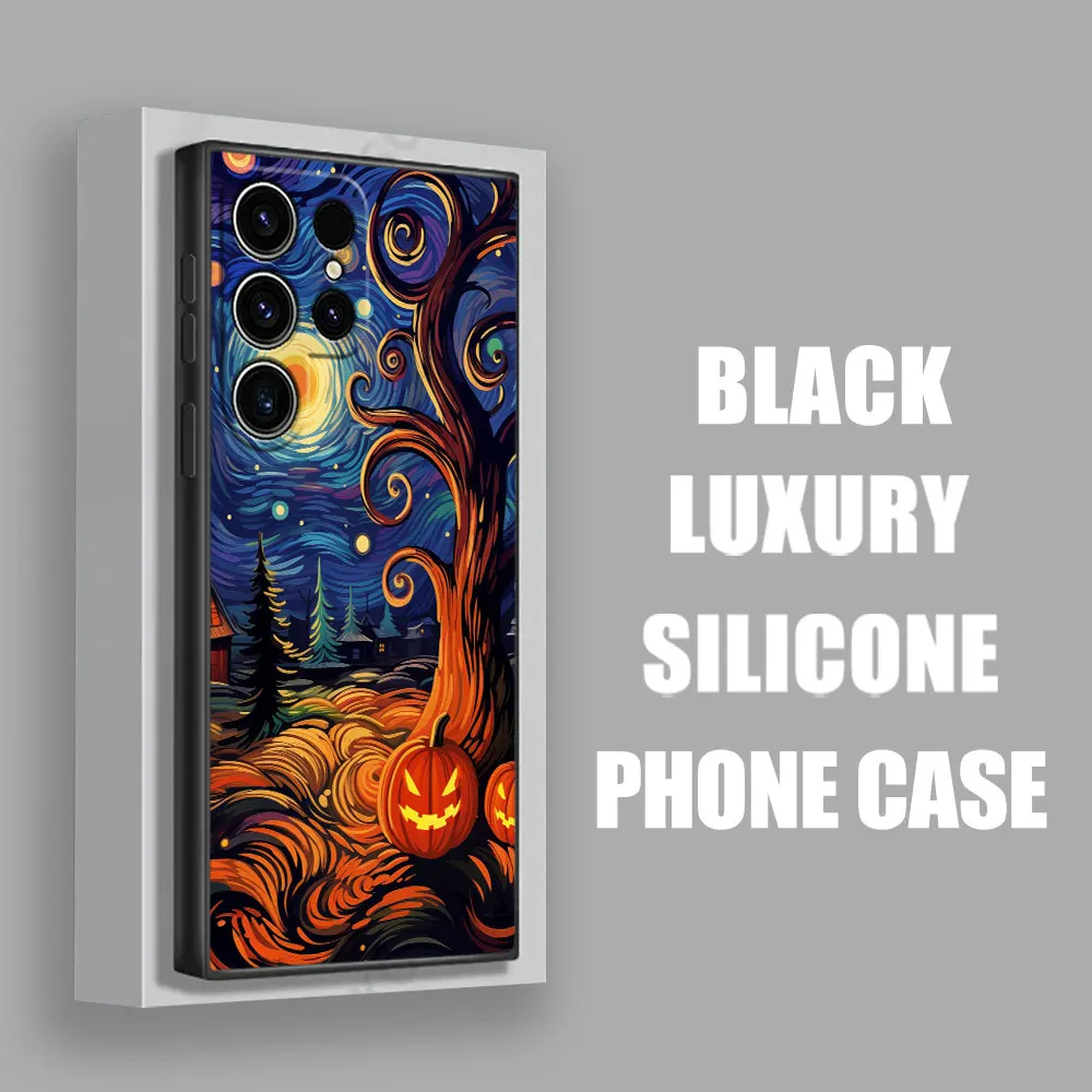 Van Gogh Starry Night Halloween Phone Case - Artistic Soft Cover