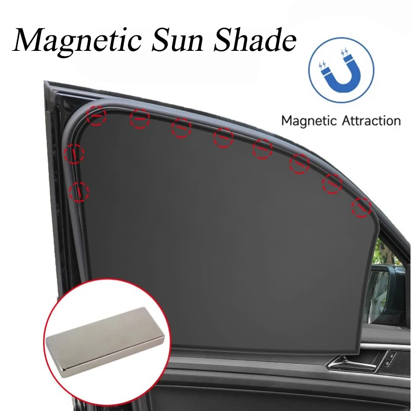 

Magnetic Sun Shade Car Side Window Black Cover UV Protector Strong Magnets Mount Portable SunShade Curtain