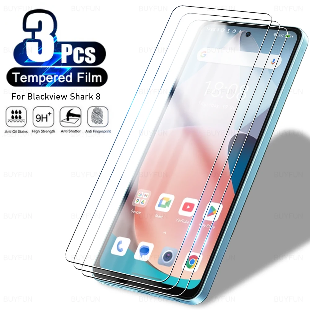 

3 шт для Blackview Shark 8 Shark8 прозрачная 9H защитная пленка из закаленного стекла Защитная пленка для переднего экрана