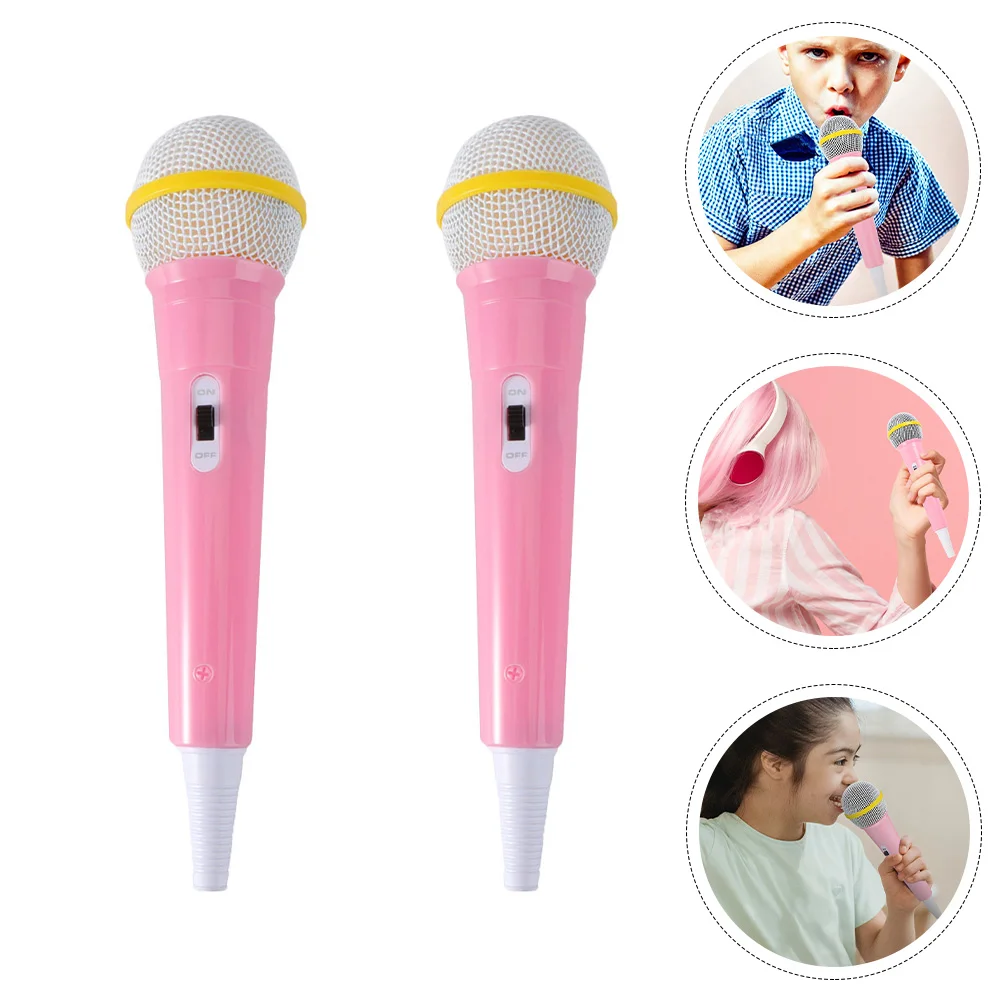 

2 Pcs Simulation Microphone Kids Accessory Interesting Microphones Props Toy Plastic