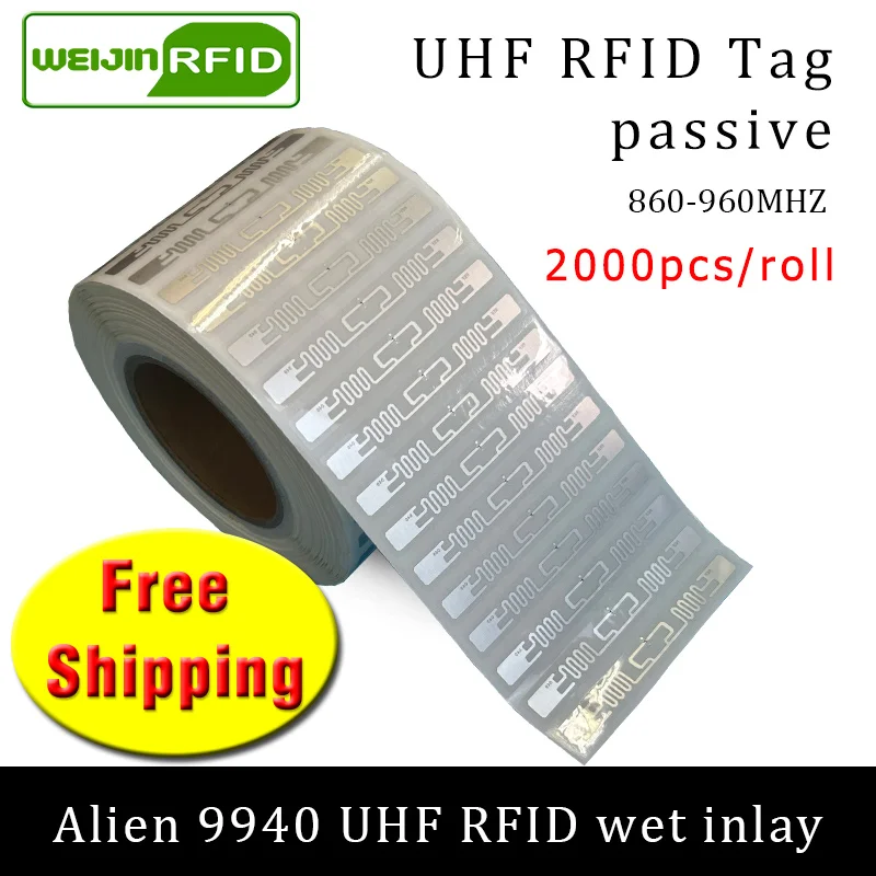 

Бирка RFID UHF наклейка Alien 9940 EPC6C влажная инкрустация 915mhz868mhz860-960MHZ Higgs9 2000 шт. Бесплатная доставка клейкая Пассивная RFID-этикетка