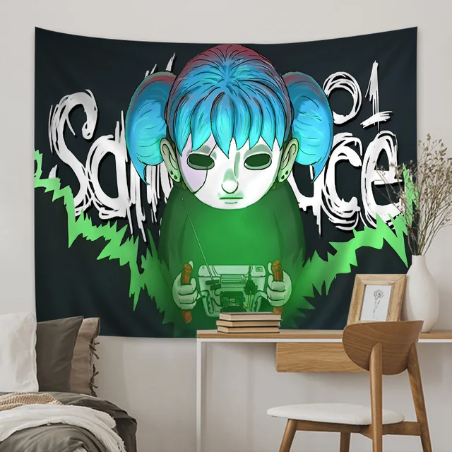 Tapisserie de dessin animé de visage de Sally, art de la science-fiction, décor de chambre à la maison, conflicSheets muraux 5