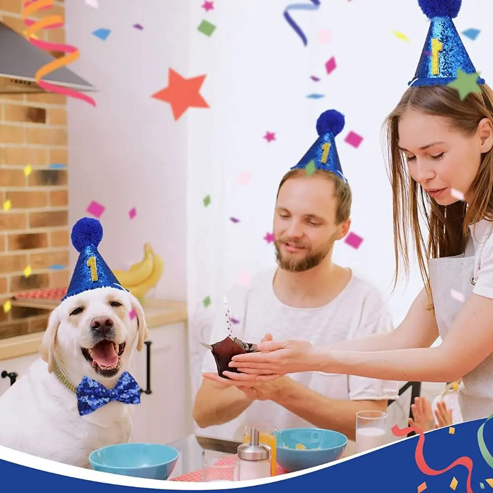 Pet Party Decoration Set Dog Birthday Triangle Scarf Hat Bow Tie Dog Birthday Decoration SuppliesDog Supplies для собак Cat 3