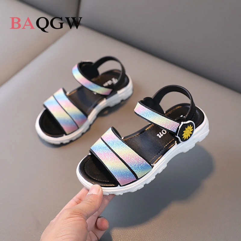 

Gradient Color Children Summer Shoes Fashion Non Slip Girls Sandals Princess Hook Loop Breathable Footwear Casual Kids Sandal