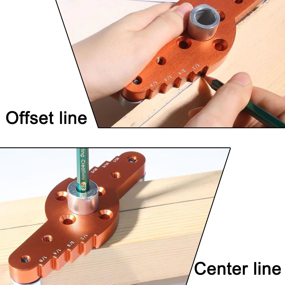 1pc Aluminium Vertikale Tasche Loch Jig Selbst Zentrierung Bohrer Guide Locator Holzbearbeitung Vertikale Dübel Jig Loch Puncher – Detail 5