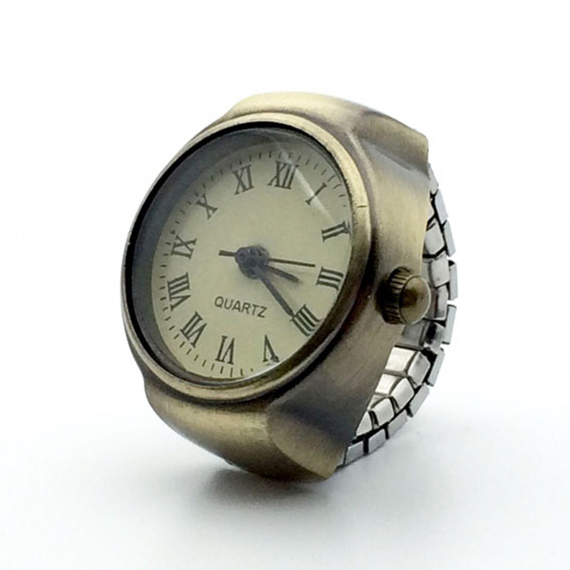 Creative Finger Watch Couple Ring Watch Retro Roman Quartz Watch Ring  for women