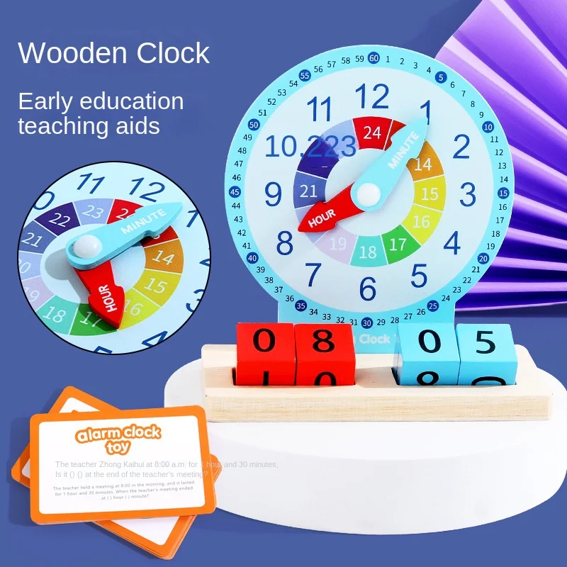 Teaching Clock Activities Set Early Educational Montessori Toy Helps Kids Learn To Tell Time Kindergartner Learning Toy Supplies 3