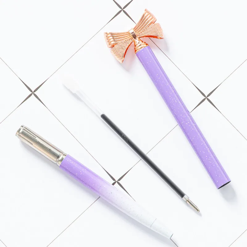 1 Piece Kawaii Ballpoint Pen School Office Supply Stationery Novel Cute Bow Metal Luxury Brand High Quality Spinning Sweet