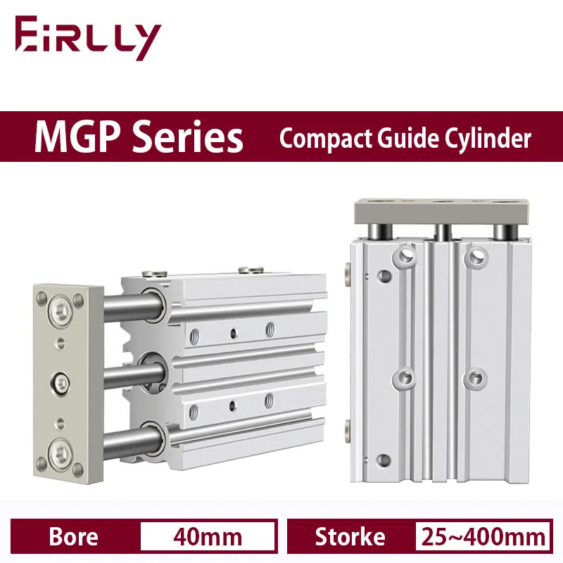 

MGPM40 stroke 25-400mm MGPL40 SMC Type Compact guide cylinder Thin Three axis air pneumatic cylinder with guide rod