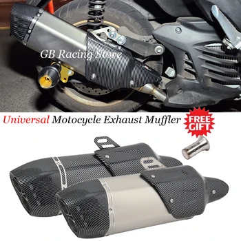 51MM Universal Motorcycle Double Hole Exhaust Pipe Modified Escape GP Moto DB Killer Muffler For Z900 FZ6 N R6 CBR1000 790ADV