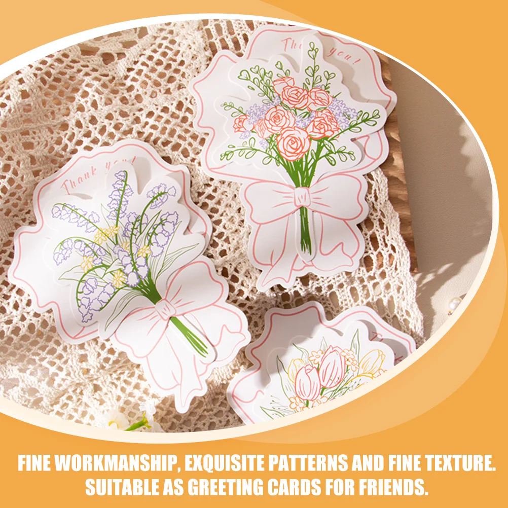 손으로 쓴 꽃다발 인사 카드 선물 카드, 파티 메시지, 감사 테마, 30 개