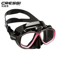 Cressi ACTION Scuba Diving Mask With Go Pro Camera Mount Tempered Glass 2 Window Low Volume Snorkeling Swimming Mask  for Adults 2