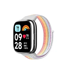 Enhanced Nylon Loop Strap - Breathable Sport Replacement Band Accessory - Redmi watch 3 Lite (Rainbow)