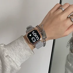 Brand Digital Watch for Women Simple Sports Small Square LED Electronic Watch Silicone Strap Wristwatch 2024 Fashion Gift Clock