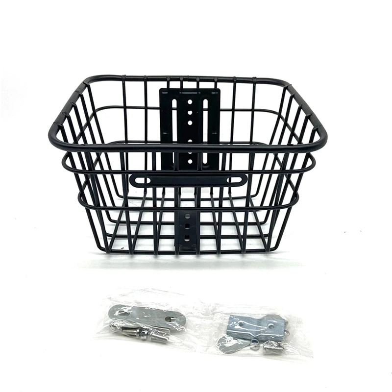 1Pcs Schwarz Eisen Lagerung Korb Klapp Korb Langlebig Hängenden Korb Vorderen Lenker Korb Für Fahrrad Reiten Radfahren Korb – Detail 9