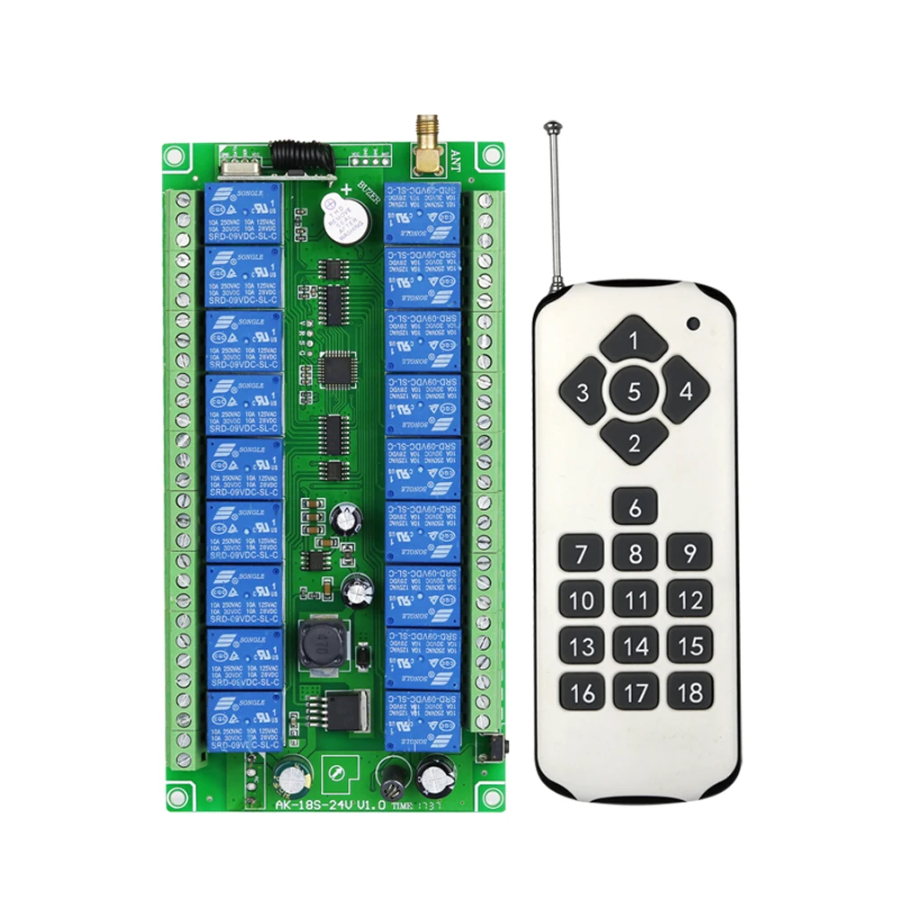 

315MHz 433MHz DC12-24V 18 Channels Universal Long Range Multi-function Security alarm/alart RF Wireless Remote Controller Switch