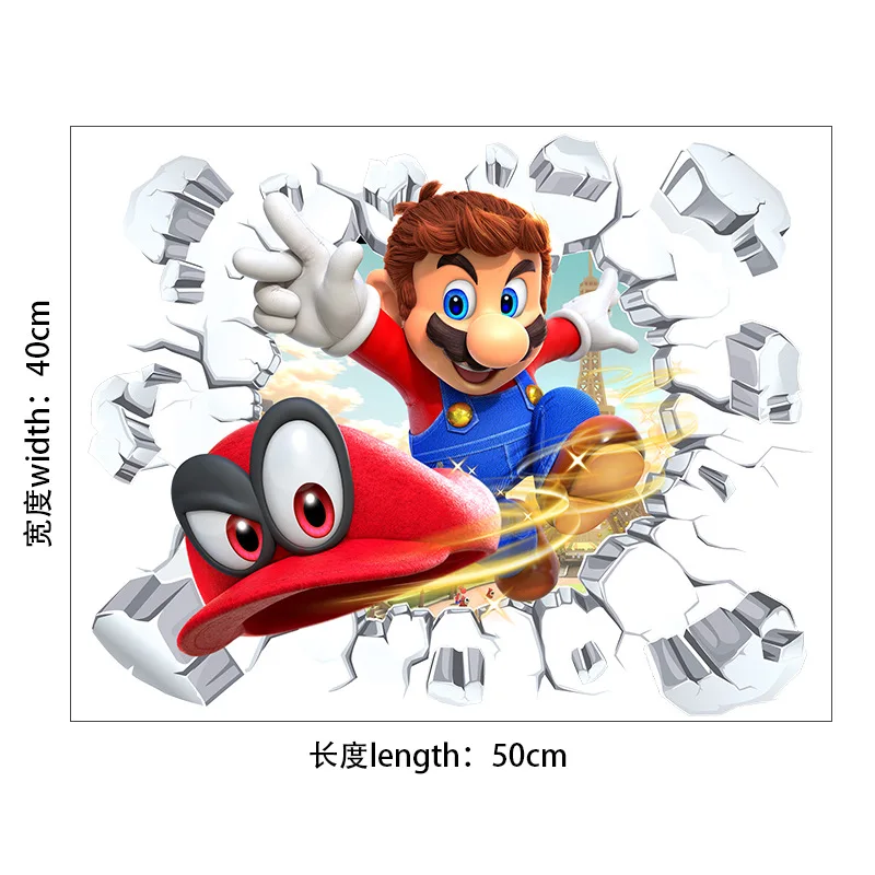 thumbnail image 1 of Pegatinas de pared de dibujos animados de Super Mario, pegatinas bonitas extraíbles de Mario, figuras de anime, juguete para dormitorio, sala de estar, jardín de infancia, regalo para niños, 1 of 5