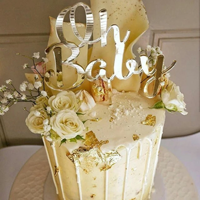 Topper gâteau One Oh Baby en acrylique rose doré, décoration de fête d' anniversaire, mariage, fournitures de pâtisserie pour dessert, beaux  cadeaux - AliExpress