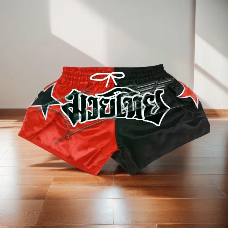 Muay Thai Shorts Embroidery Men Women Child Kick Boxing Training Shorts Gym Cage Fighting Kickboxing Pants Martial Arts Clothing 2