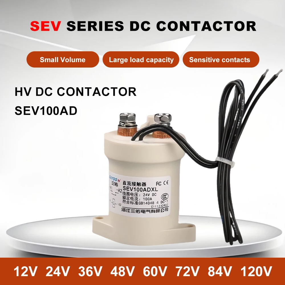 SEV100AD 12V 24V 36V 48V 72V High Voltage Charging Station DC Contactor ...