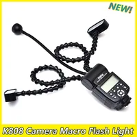 K808 Camera Flash Macro Light Flexible Macro LED Speedlight with Dual Flash Light Universal Flash for DSLR Sony Nikon Canon 1