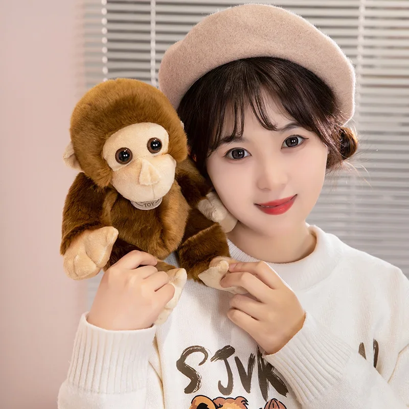 New 1pc Lifelike 17cm/30cm Simulation Monkey Doll Funny Plush Toys Soft Wild Animals Appease Doll Creative Birthday Gift