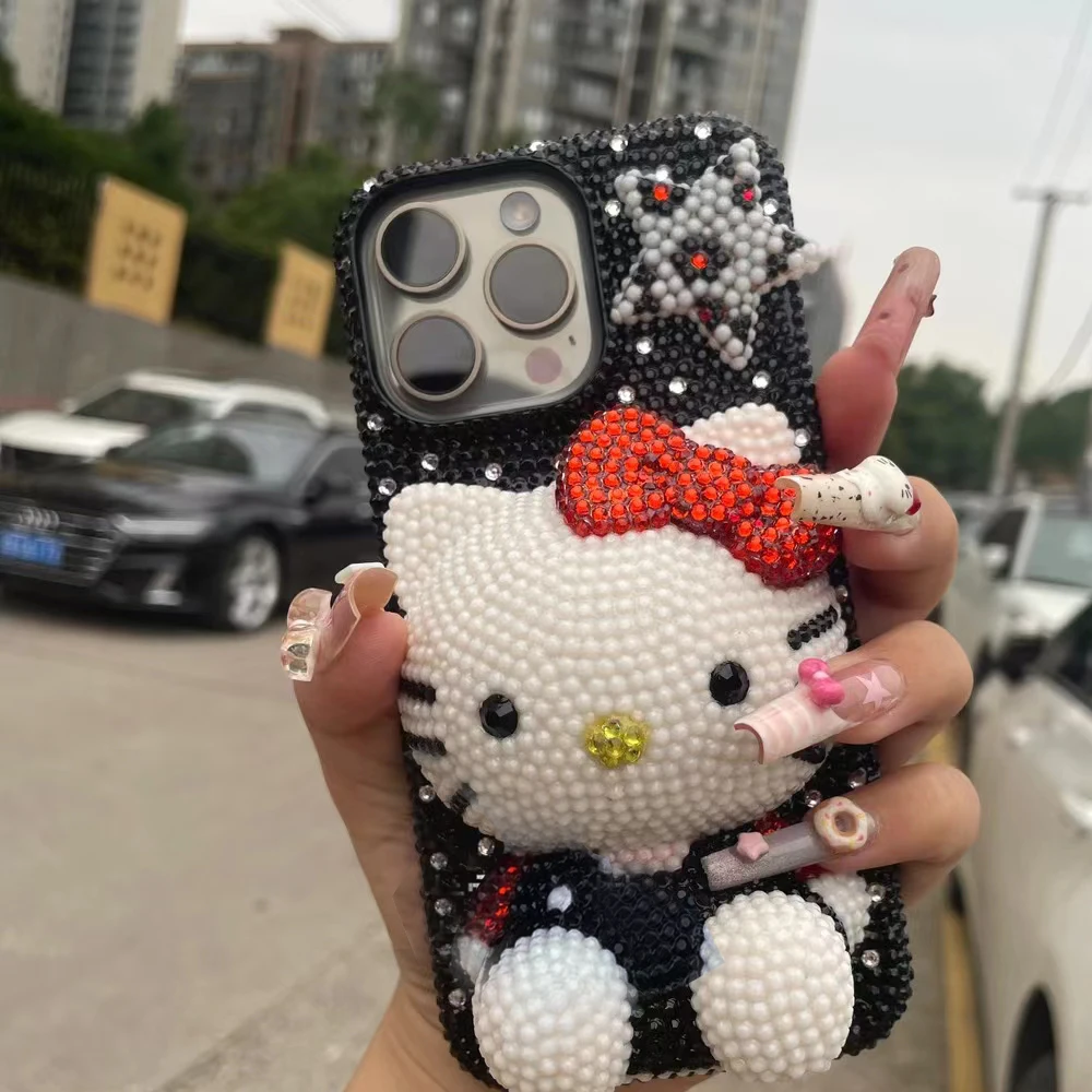 Phone case chain Rhinestone Bling Crystal Phone Case Chain For iPhone 16 12 13 14 15Pro Max X Xs XR 7 8 Plus SE 2 3 10 Transparent Bumper Cover