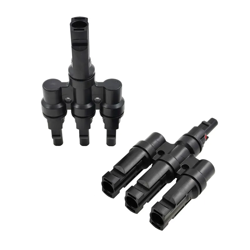 A Pair Solar PV Photovoltaic Solar Connector 3 to 1 T Branch IP67 Male And Female 100% PP0 Parallel DIY Kits System Wiring Cable Connectors Wire Connectors DC Connectors DC Power Connectors Power Connector Plug Adapter Power Connector Adapter