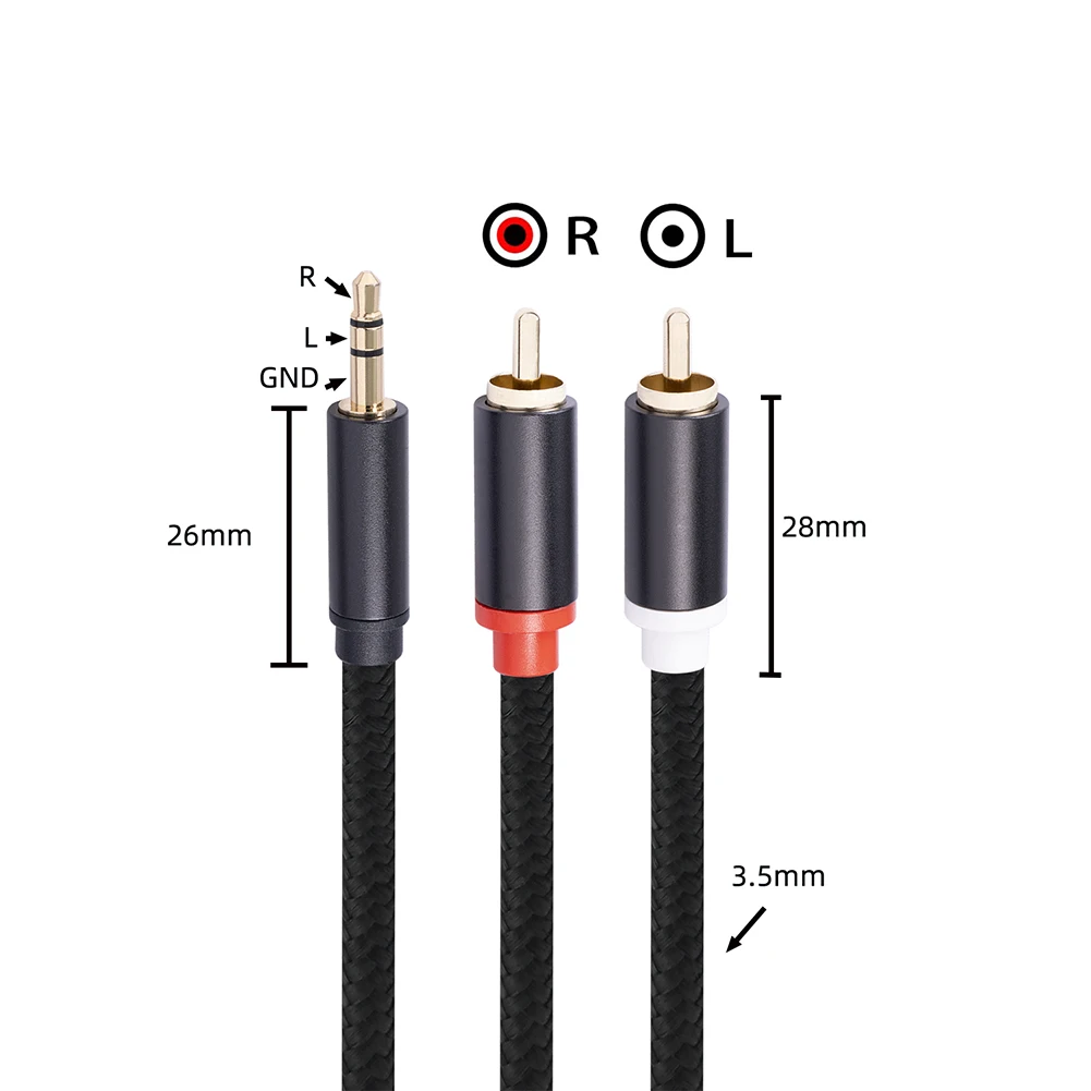 RCA  ̺ HiFi ׷  3.5 2RCA ̺ 3.5mm  2RCA  й  DVD TV PC  Ŀ ̾