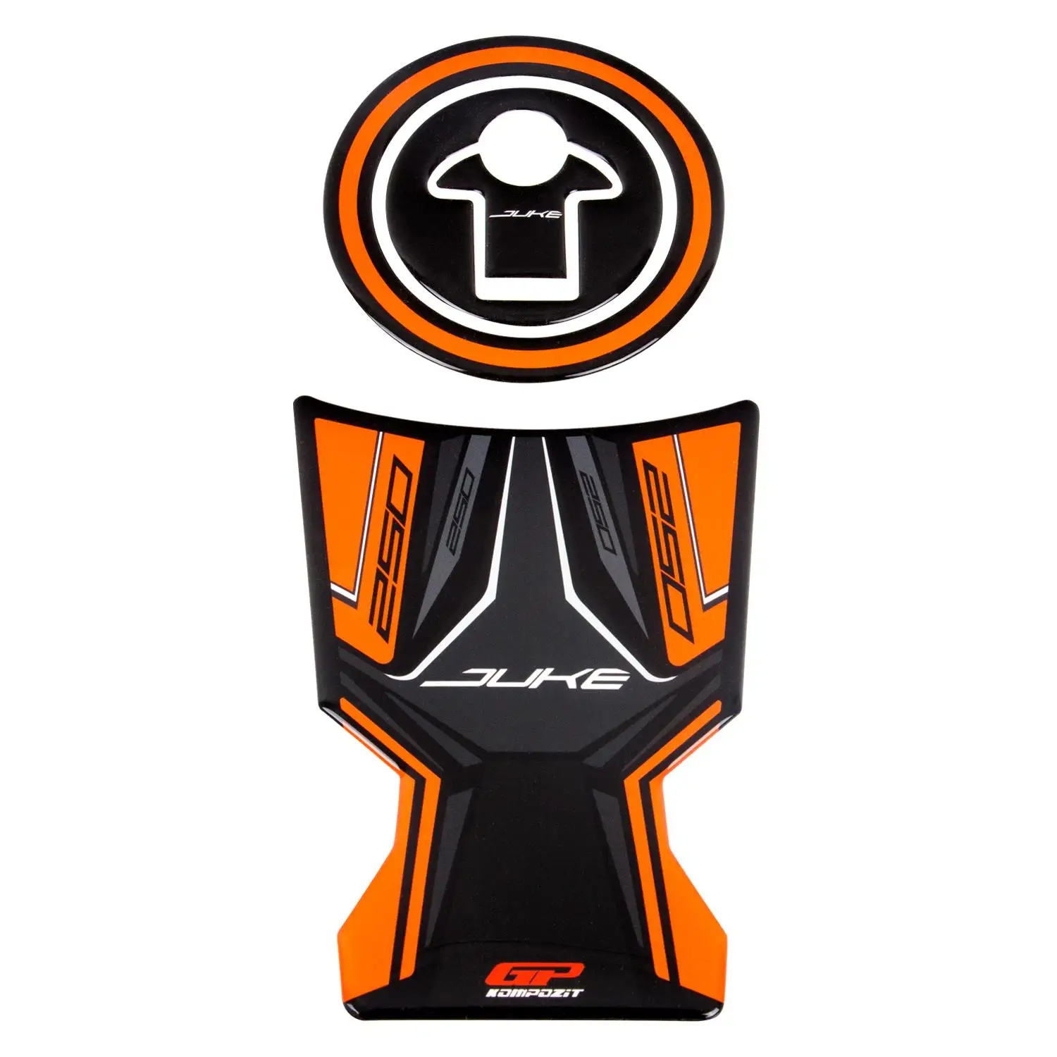 

GP Composite For Duke 250 2017-2022 Compatible Tank Pad Black-Orange