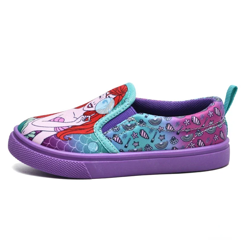 Girl's Mermaid Canvas Shoes Cartoon Slip-on Princess Children