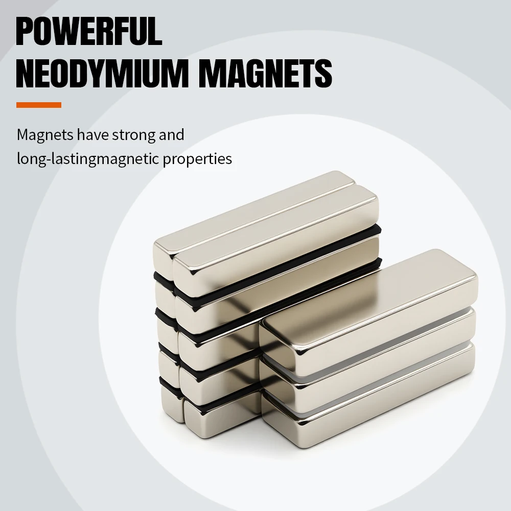 Block Superstarker Neodym-Magnet Leistungsstarke Magnete N35 Permanentmagnet NdFeB Kühlschrank DIY 60x10x3 60x15x5 60x20x10mm – Detail 2