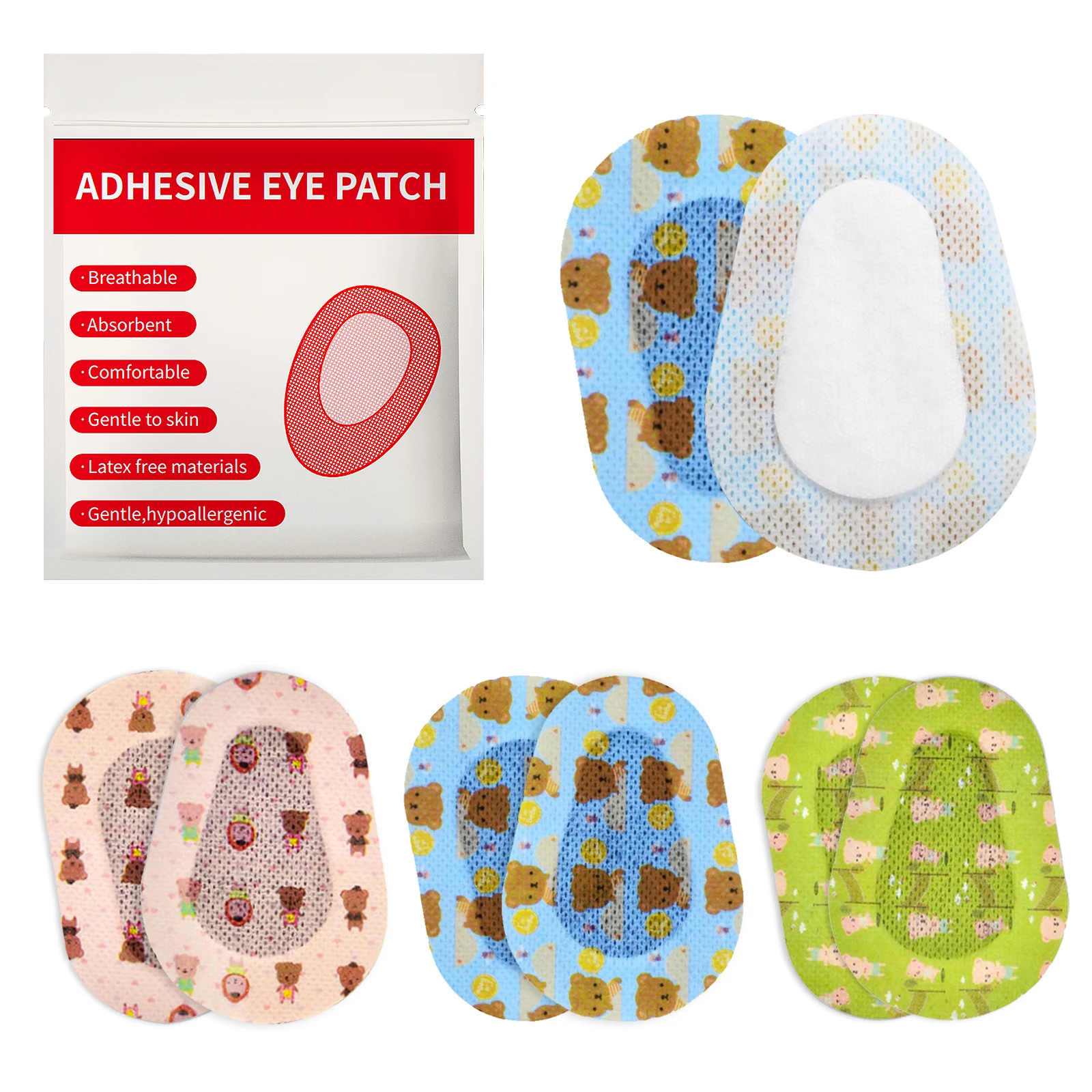 Patchs adhésifs pour les yeux pour enfants, 180 pièces, Bandage d'amblyopie pour enfants, filles et garçons, avec 3 modèles différents pour la protection des yeux paresseux, offre spéciale