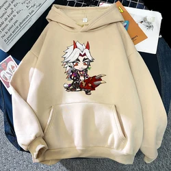 Genshin impacto arataki itto impressão hoodies primavera velo moletom com capuz kawaii impressão gráfica pullovers moletom para adolescentes