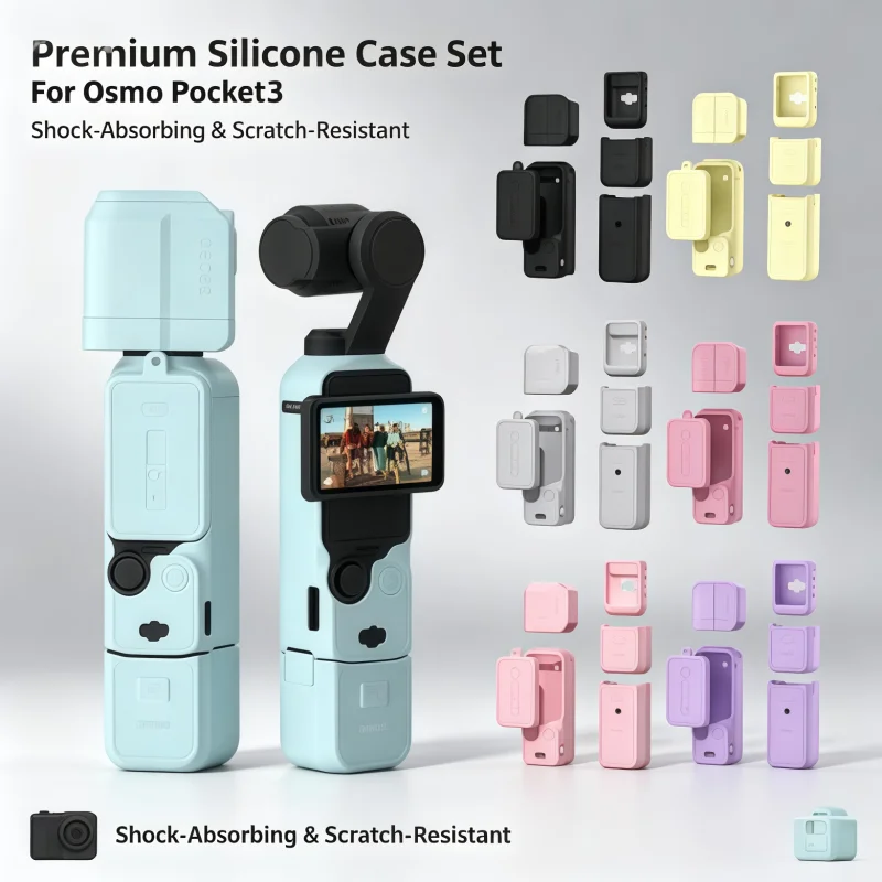 Silicone Protective Camera Case with Anti-Scratch Lens Cap Protector