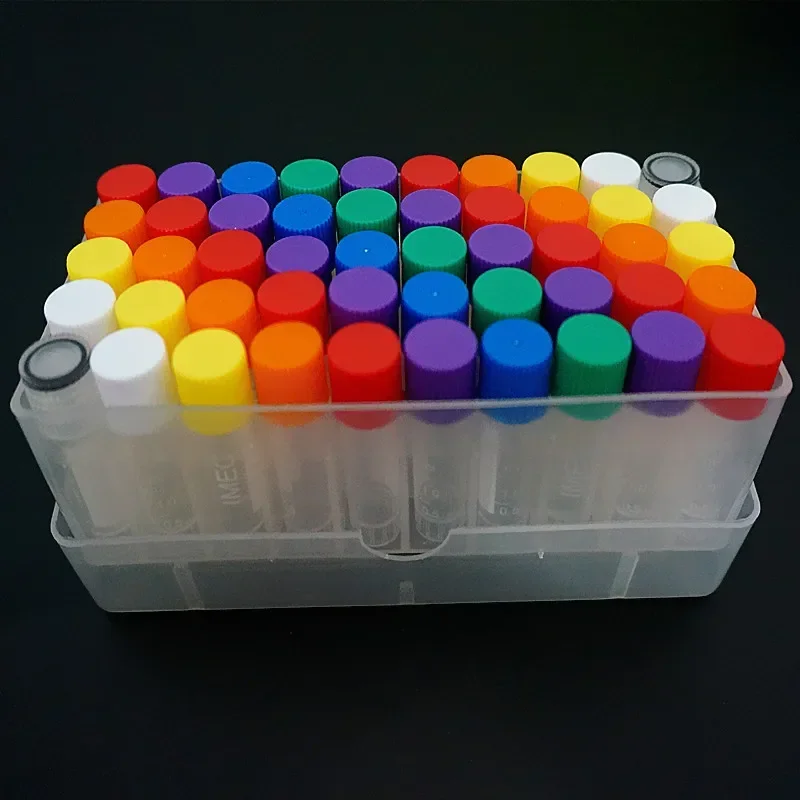 1Set Include One Piece 50- Lattice Storage Box For Store Cryovial+50Pieces 1.8ml Plastic Refrigerating Tube