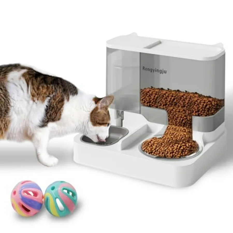 Automatic Pet Feeder with Food and Water Reservoir