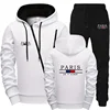 Fashion Mens Tracksuit Print Casual Zip Sweatshirts Outdoors Sports Jogging Hoodies Mens Clothing Single Piece Jacket Tops Pants