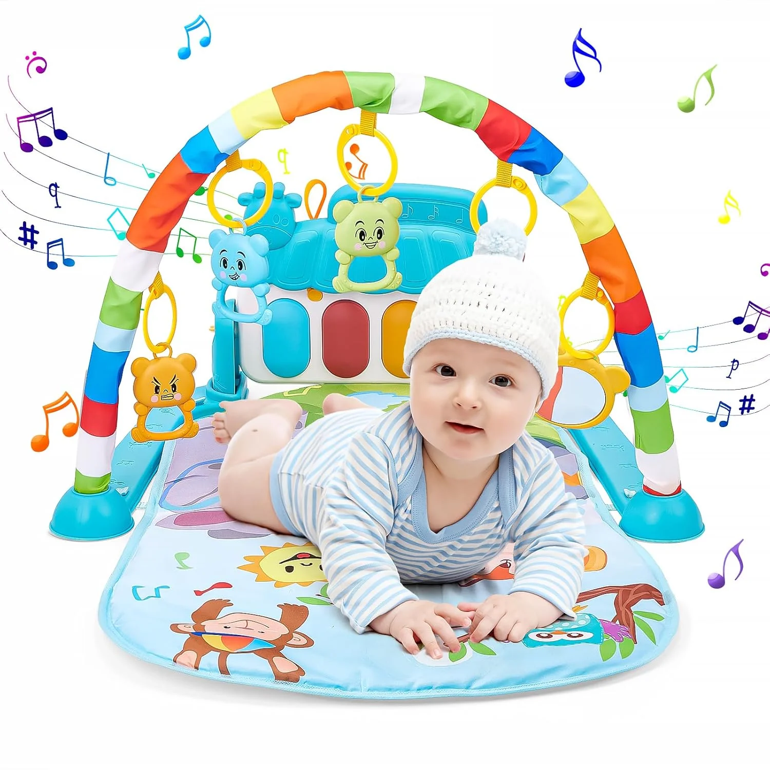 Baby play mat activity gym rack early education 0-36 months toy gifts musical newborn piano keyboard crawling