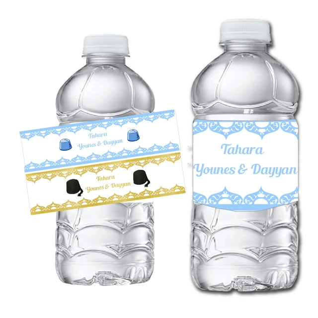 It's A Boy Chevron Hispanic Water Bottle Label