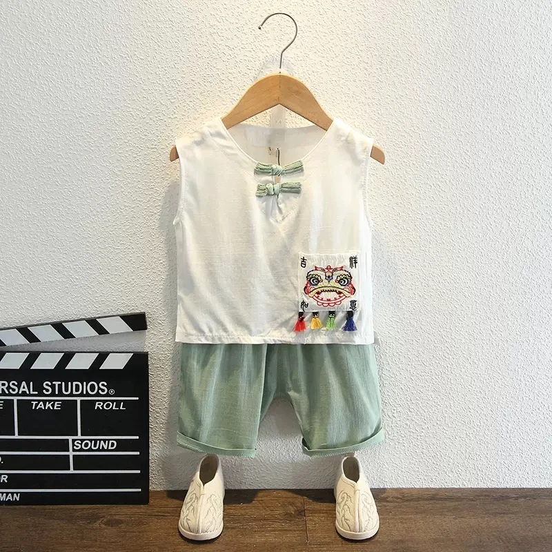 

Летний костюм Hanbok для мальчиков, детский тонкий костюм Тан, Детская летняя одежда для выступлений в китайском стиле для мальчиков