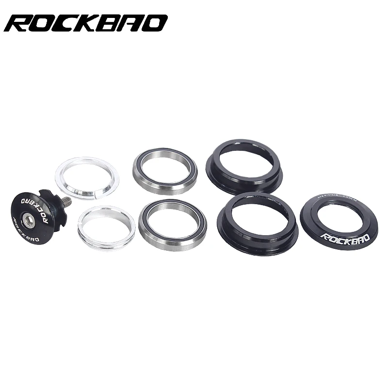 ROCKBAO-Bicycle Headset, 44mm 2 Bearing Clock, 1 1/8 for Road MTB Bike BMX Integrated Steering Parts for 28.6 Straight Tube Fork