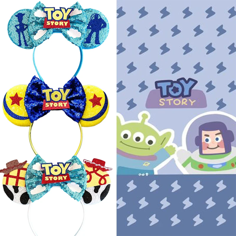 Disney Anime Hair Band Kid Toy Story Headband Woody Hair Accessories Women Bow Cowboy Hat Headwear Girl Buzz Lightyear Hairbands a girl s story